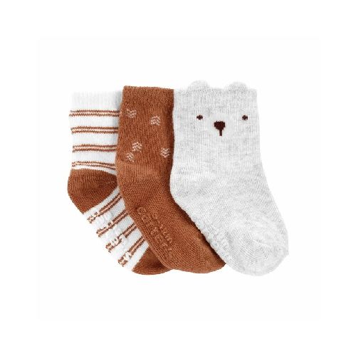 Set x3 medias CARTERS osito marron