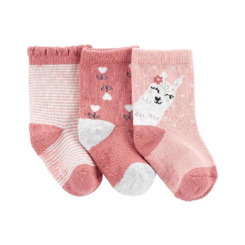 Set x3 medias carters llama rosado