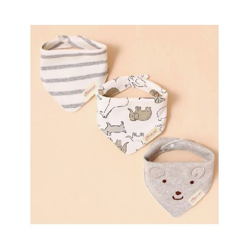 Set baberos bandana x3 RATON GRIS