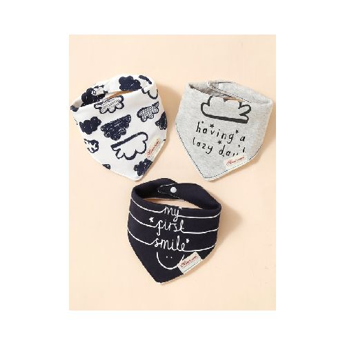 Set baberos bandana x3 SMILE navy