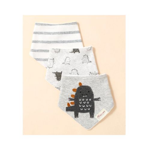 Set baberos bandana x3 Monster gris