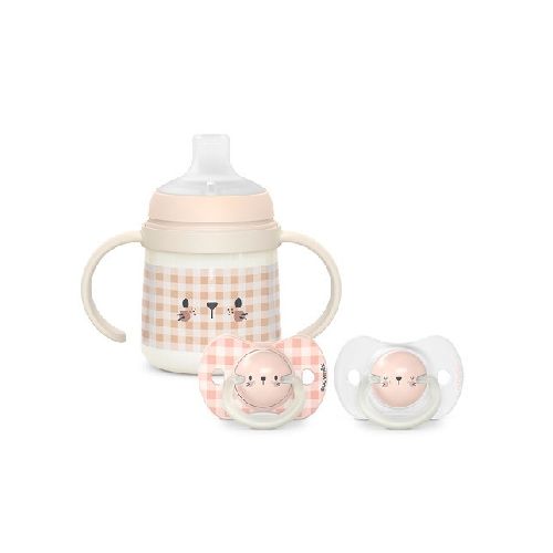 Set Biberon con Asas y Chupete Nocturno 6-18 meses SUAVINEX - varios colores