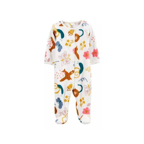 Pijama micropolar blanco mariposas CARTERS