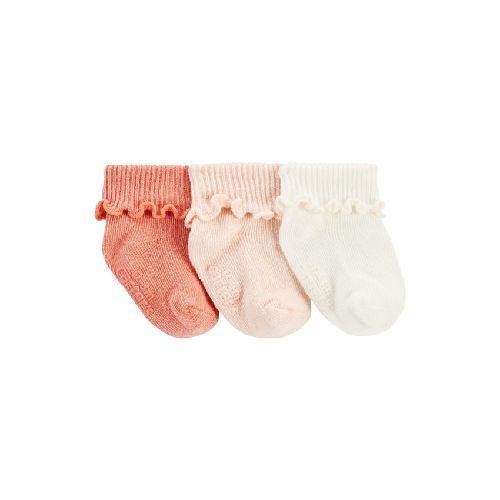 Set medias x 3 carters niña rosa volados