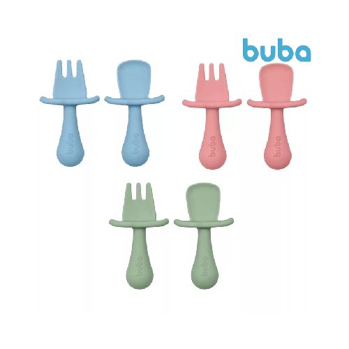 Set cubiertos entrenamiento BUBA silicona -varios colores