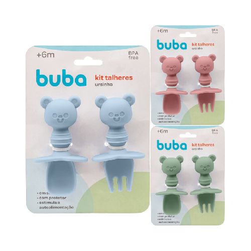 Set cubiertos entrenamiento BUBA silicona OSO - varios colores