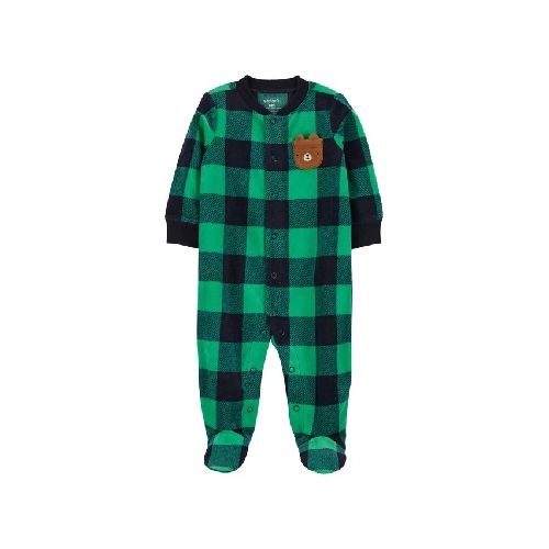 Pijama micropolar cuadrille verde CARTERS