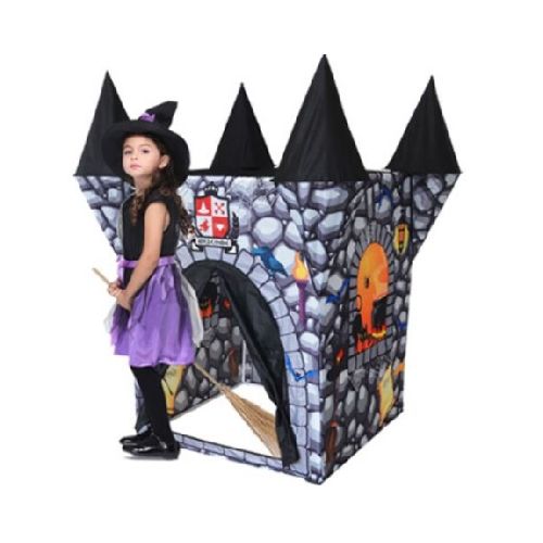 CARPA INFANTIL CASTILLO HALLOWEEN CON 4 TORRES 110X110X132CM CAJA 8161