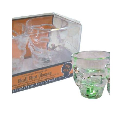 VASO SHOT X2PCS HALLOWEEN ACRILICO CON LUZ