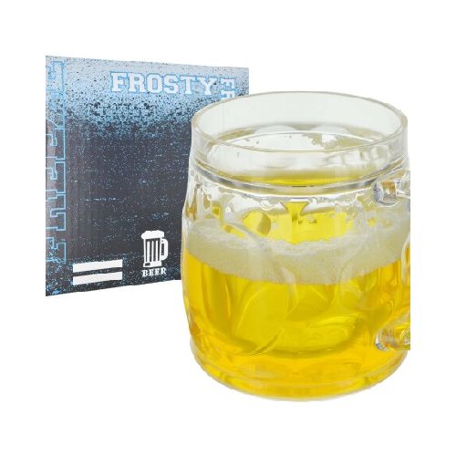 JARRA CERVEZA PARA FREEZER 11.5X9.5CM 300ML LABRADO CIRCULOS EN CAJA 22578 Q36