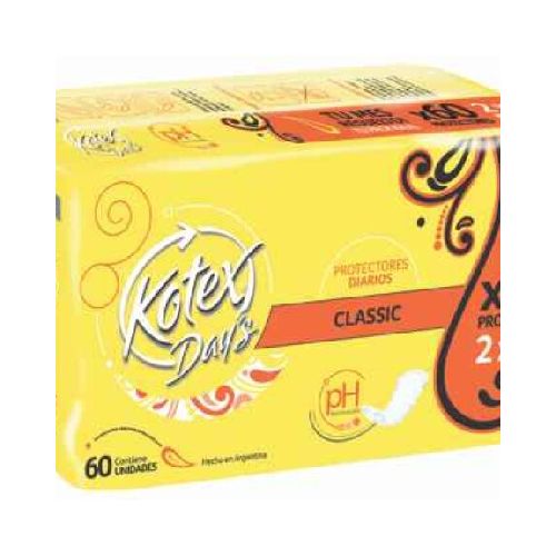 PROTECTORES DIARIOS KOTEX 60 UNIDADES CLASSIC S/P