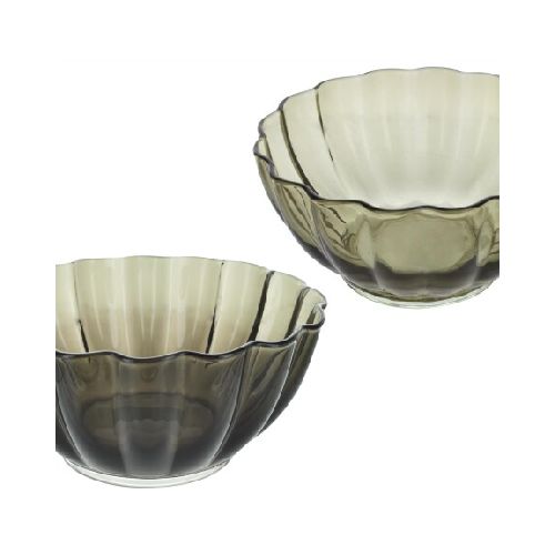 BOWL VIDRIO OSCURO CON ONDAS 18832