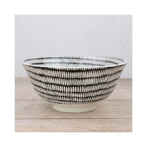 Bowl de ceramica con diseño blanco y negro