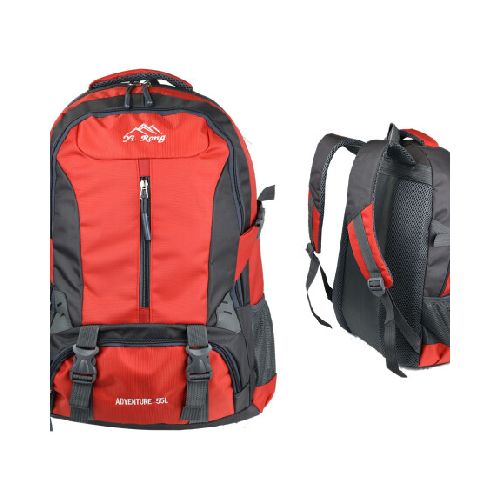 MOCHILA CAMPING 55LT 4 CIERRES 54X34X18CM 2 COLORES COMBINADOS 25151