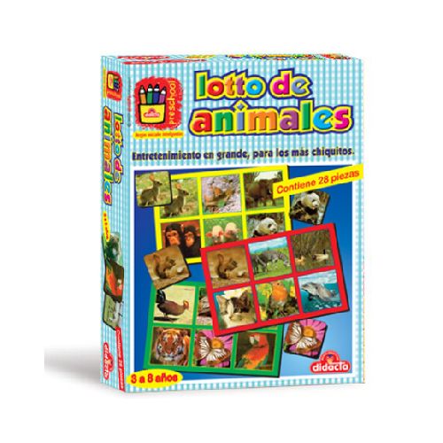 JUEGO DE MESA LOTTO DE ANIMALES PARA NIÑOS 28PCS DIDACTACTICO 170/04 Q20