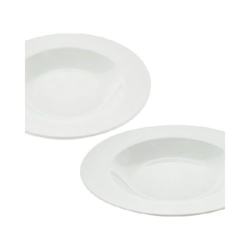 PLATO HONDO CERAMICA BCA LISO 22X3.5CM 23965