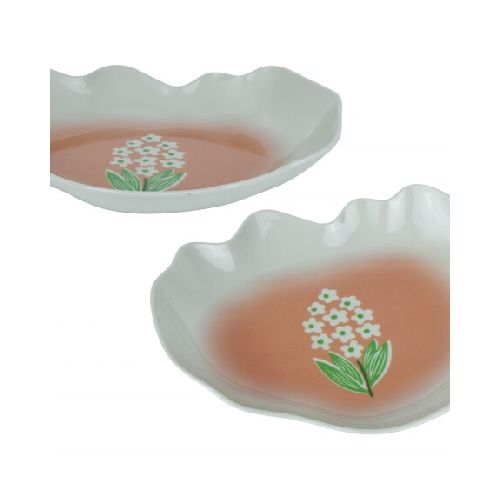 PLATO MELAMINA HONDO LINEA FLOR COLOR PASTEL BDE ONDEADO 23X20X3CM G109HK Q96M12