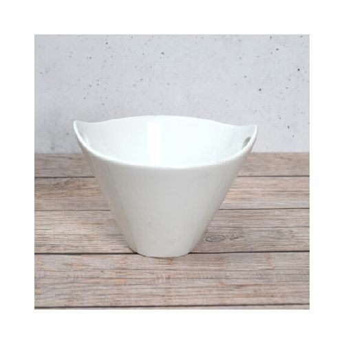 Bowl de cerámica blanco con asas