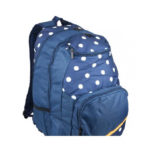 MOCHILA LISA Y LUNARES COMBINADO 4 CIERRES 12LT 46X32X16CM 27486 25239