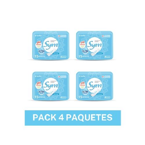 PACK 4 PAQUETES DE PROTECTORES DIARIOS SYM 15 UNIDc/u.