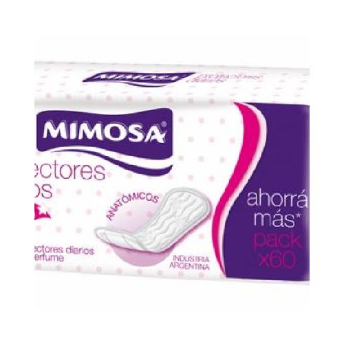 PROTECTORES DIARIOS MIMOSA 60 UNIDADES TRIPLEGADOS