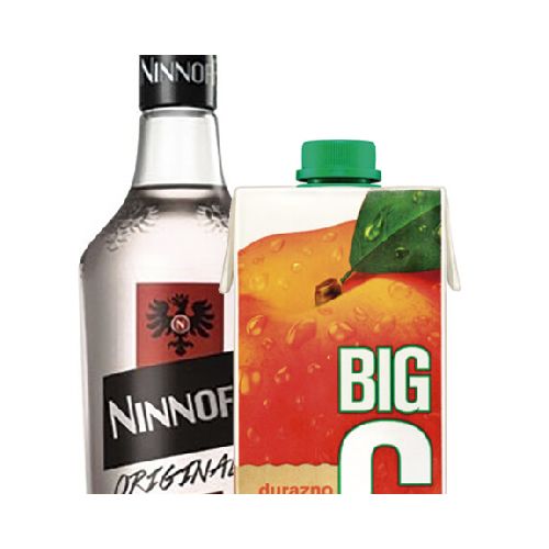 VODKA NINNOFF 900ML ORIG+JUGO BIG C 1L