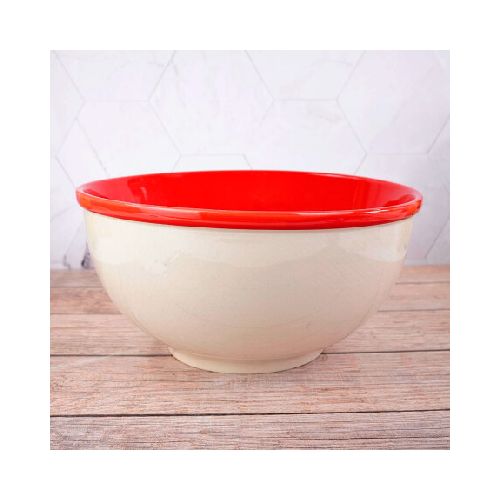 Bowl de ceramica rojo/beige