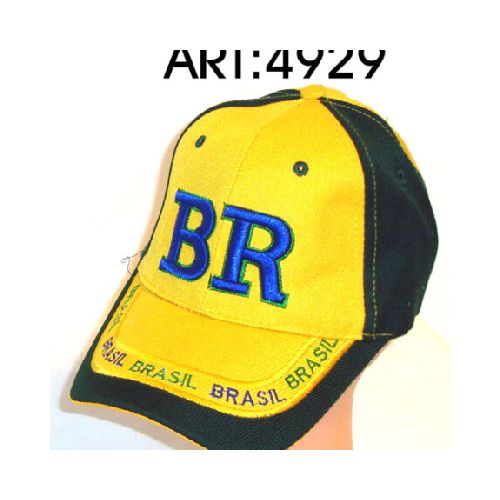 GORRO C/VISERA 2 COLOR BORDADO BRASIL 4929 Q240