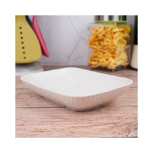 Bowl rectangular de cerámica labrado