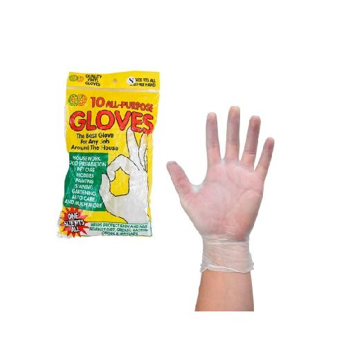 GUANTES DE PVC BLANCOS X10PCS TALLES S-M-L-XL EN BOLSA 27229