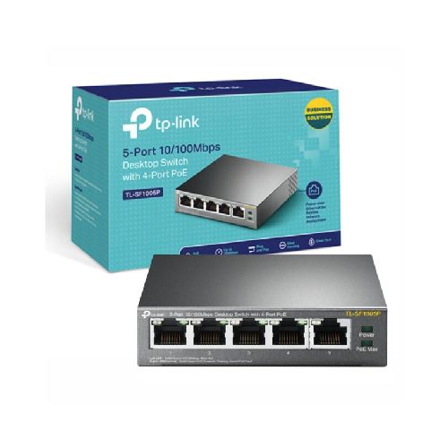 Switch PoE TP-Link 5 puertos 10/100 