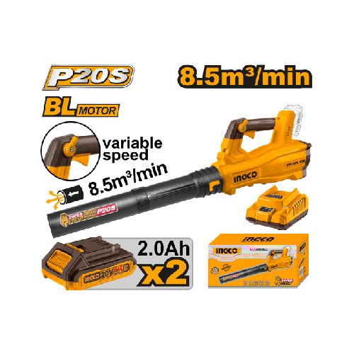 Sopladora A Bateria Ingco 8,5M3/Min 20V P20S Brushless C/2 Bateria Y Cargador • El Bunkker